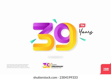 Number 39 logo icon design, 39th birthday logo number, anniversary 39