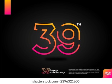 Number 39 logo icon design, 39th birthday logo number, anniversary 39