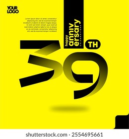 Number 39 logo icon design, 39th anniversary logotype