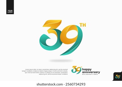 Number 39 logo icon design, 39th birthday logo number, anniversary 39