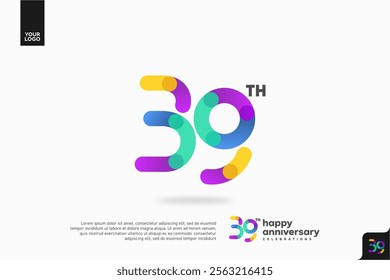 Number 39 logo icon design, 39th birthday logo number, anniversary 39