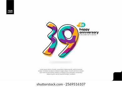 Number 39 logo icon design, 39th birthday logo number, anniversary 39