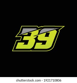 number 39 racing vector design