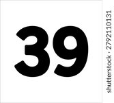 number 39. simple flat vector illustrations