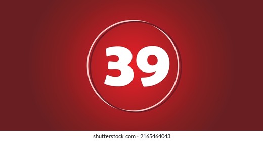 Number 39 Two Circles Luxury Red Stock Vector Royalty Free 2165464043