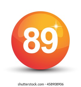 number 3d circle orange