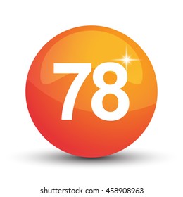 number 3d circle orange