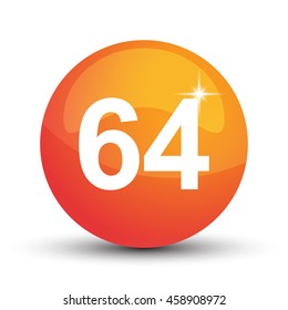 number 3d circle orange