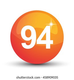 number 3d circle orange