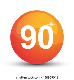 number 3d circle orange