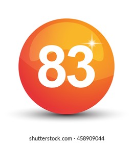 number 3d circle orange