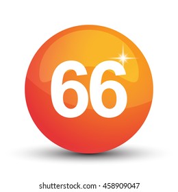 number 3d circle orange