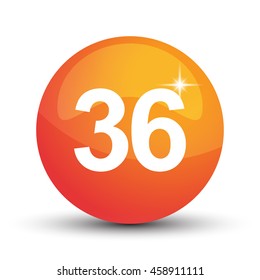 number 3d circle orange