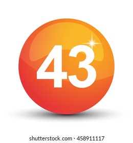 number 3d circle orange