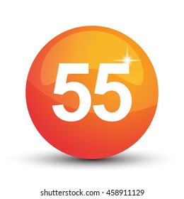number 3d circle orange