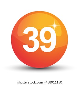 number 3d circle orange