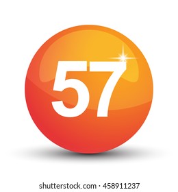 number 3d circle orange