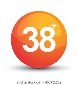 number 3d circle orange