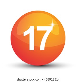 number 3d circle orange