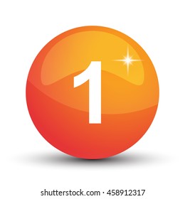 number 3d circle orange