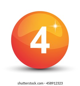 number 3d circle orange