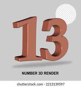 NUMMER 3D-FARBE DES RENDER-COPPER