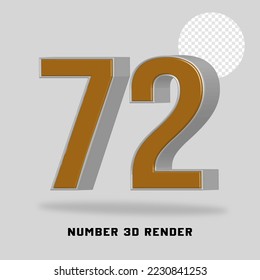 Number 3D render gold silver style