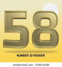 NUMBER 3D RENDER GOLD STYLE 