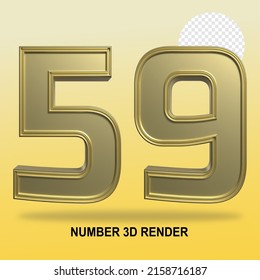 NUMBER 3D RENDER GOLD STYLE 