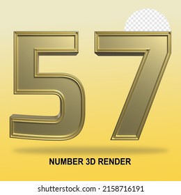 NUMBER 3D RENDER GOLD STYLE 