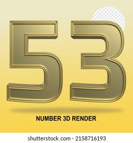 NUMBER 3D RENDER GOLD STYLE 