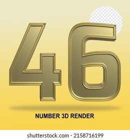 NUMBER 3D RENDER GOLD STYLE 