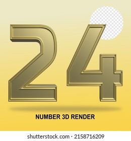 NÚMERO 3D RENDER GOLD STYLE 