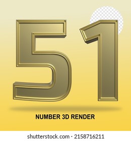 NÚMERO 3D RENDER GOLD STYLE 