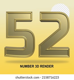 NUMBER 3D RENDER GOLD STYLE 