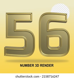 NUMBER 3D RENDER GOLD STYLE 