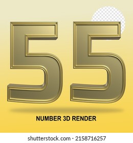 NUMBER 3D RENDER GOLD STYLE 