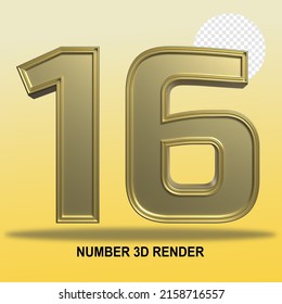 NÚMERO 3D RENDER GOLD STYLE