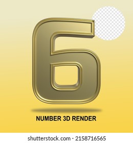 NÚMERO 3D RENDER GOLD STYLE