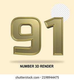 NUMBER 3D RENDER GOLD STYLE