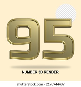 NUMBER 3D RENDER GOLD STYLE