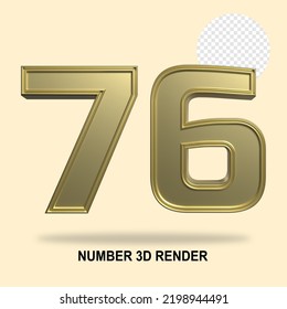 NUMBER 3D RENDER GOLD STYLE