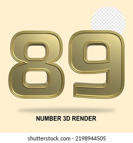 NÚMERO 3D RENDER GOLD STYLE