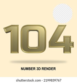 NÚMERO 3D RENDER GOLD STYLE