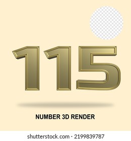 NUMBER 3D RENDER GOLD STYLE