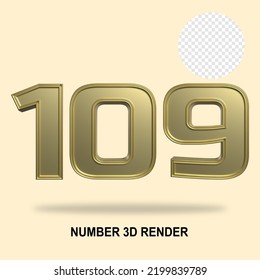 NUMBER 3D RENDER GOLD STYLE