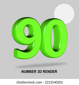 NUMBER 3D RENDER GREEN LIGHT COLOR