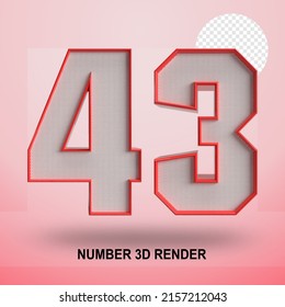 NUMMER 3D-RENDER-LINIE ROT UND TEXTURE
