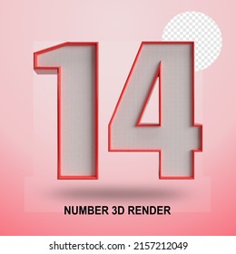 NUMMER 3D-RENDER-LINIE ROT UND TEXTURE
