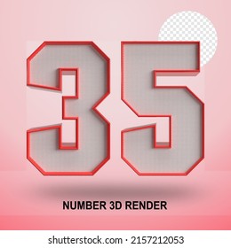 NÚMERO DE LÍNEA DE RENDER 3D ROJA Y TEXTURA